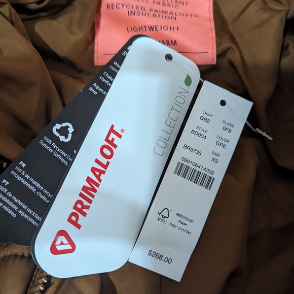 NWT JCrew Primaloft Pecan Puffer Sherpa jacket XS - Picture 3 of 5